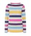 Haut Manches Longues Motif/style Rayures Multiples Breton Femme Gris Chiné Lazy Jacks-2