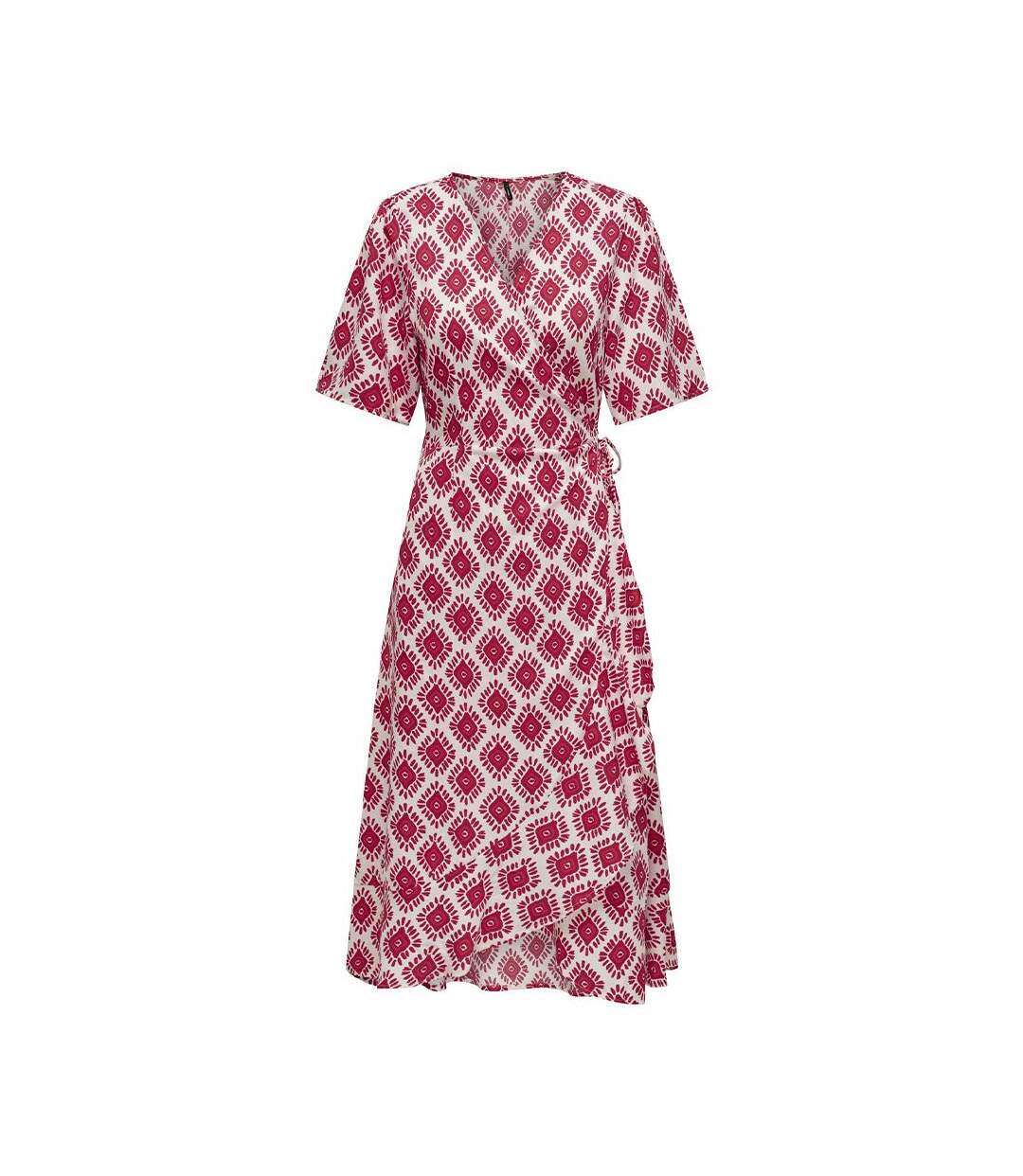 Robe longue rouge femme only leah - s-2