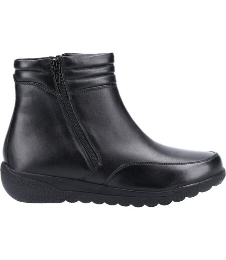 Fleet & Foster Womens/Ladies Morocco Twin Zip Leather Ankle Boots (Black) - UTFS8171