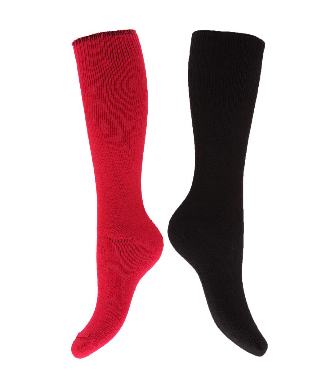 Chaussettes thermiques hautes 2 paires femme rose/noir Chaussettes thermiques hautes (2 paires)