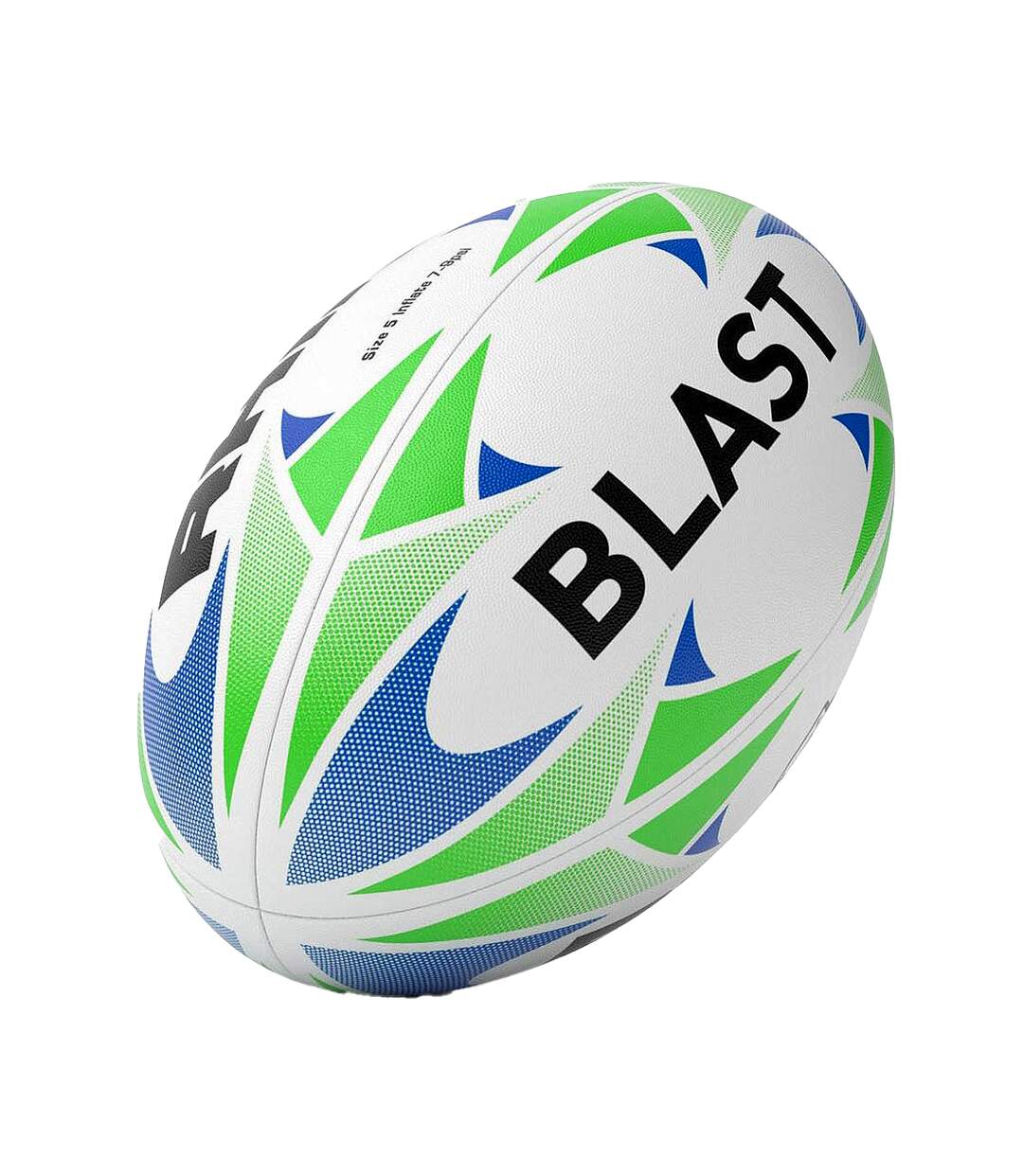 Ballon de rugby blast taille 5 blanc / bleu / vert Rhino-1