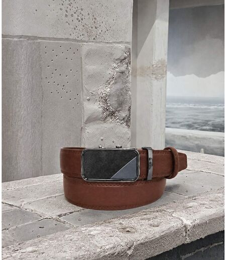 Ceinture homme cuir marron - Boucle automatique - Sophistication et confort