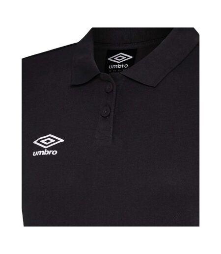 Womens/ladies Club Essential Polo Shirt Black White Umbro