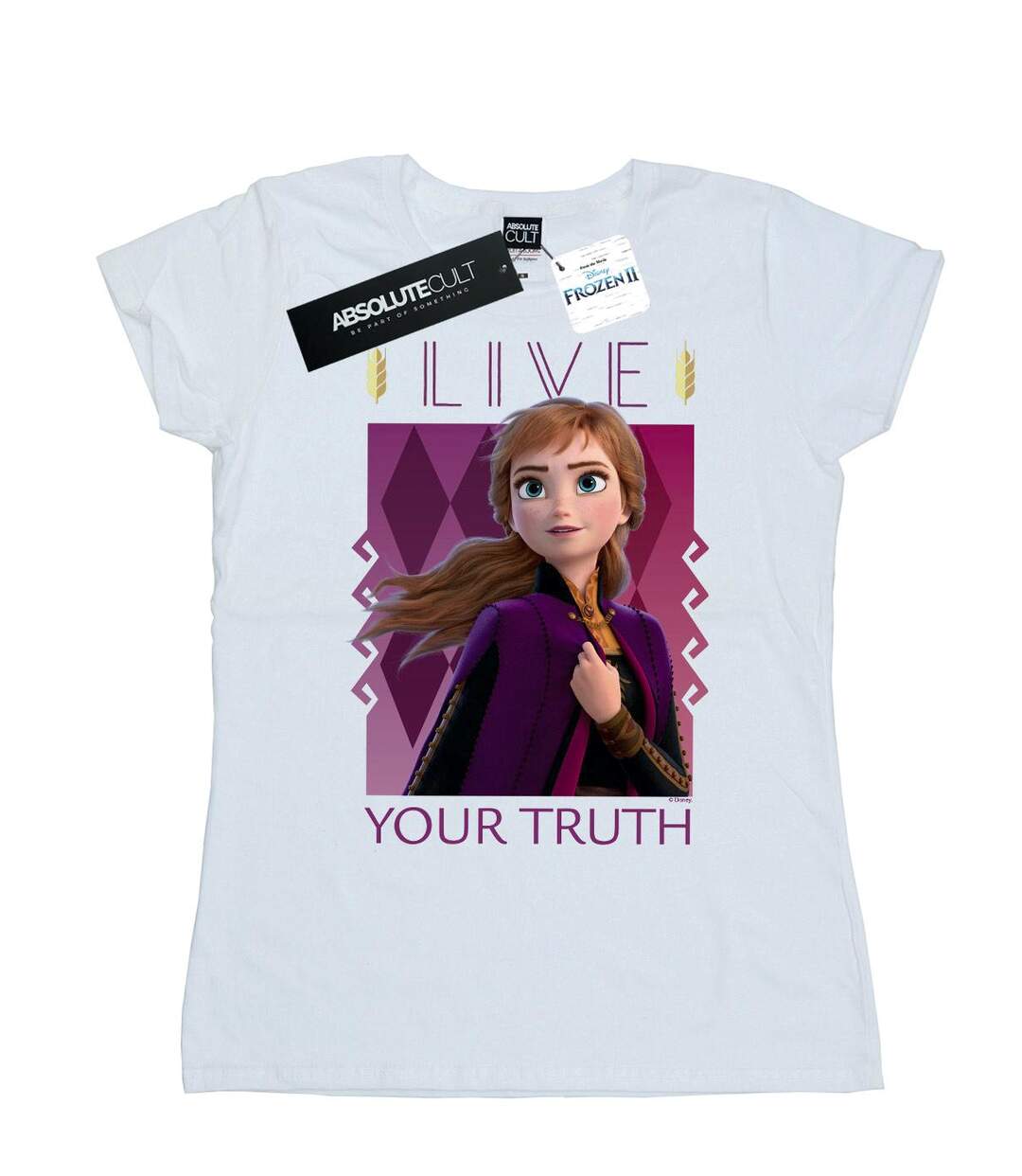 Disney Womens/Ladies Frozen 2 Anna Live Your Truth - T-shirt en coton (Blanc) - UTBI21801-1