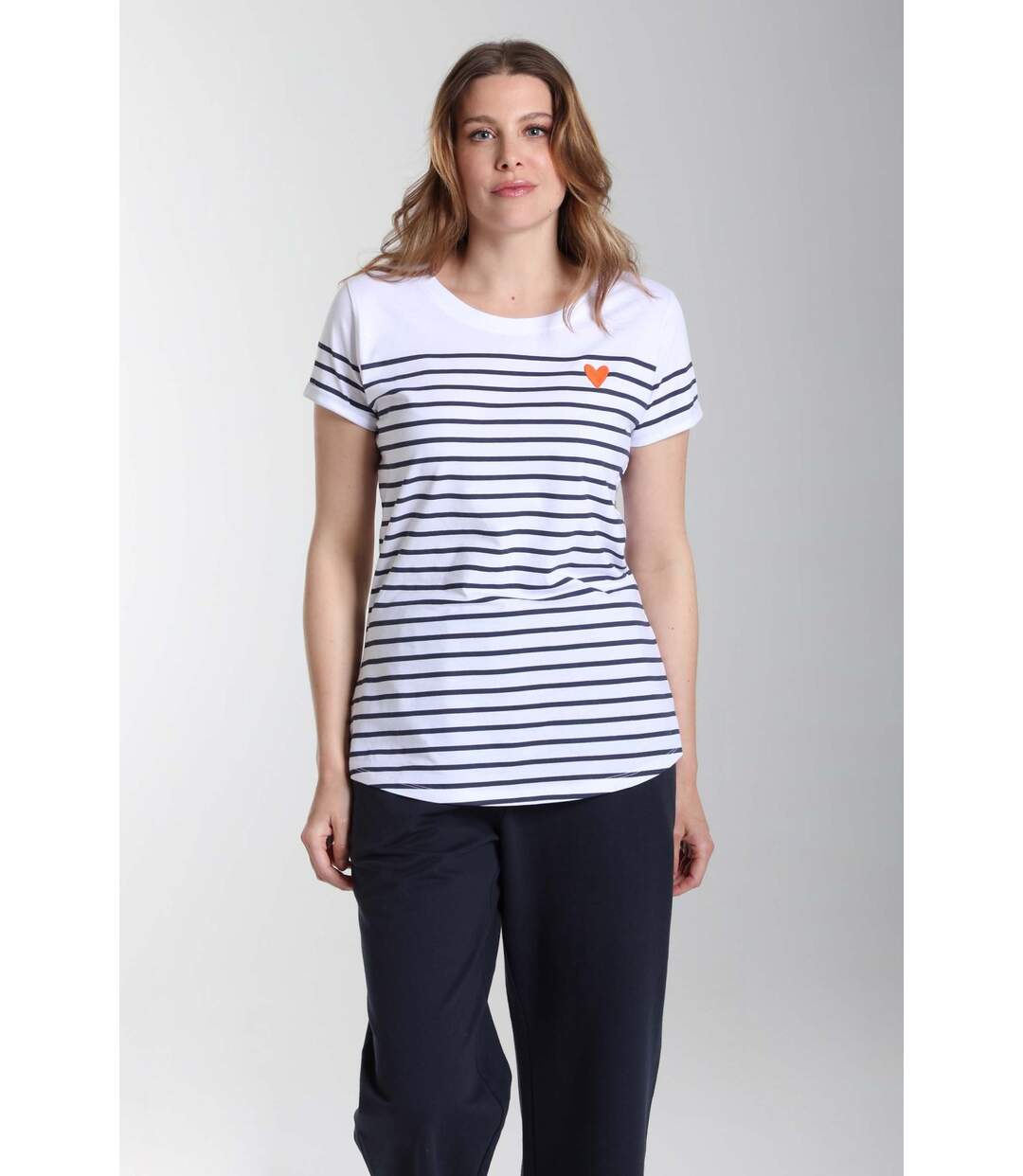 Tee shirt mariniere manches courtes femme Teeliner  | Gerard Pasquier-1