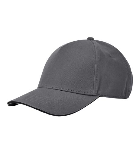 Casquette De Baseball Motif/style 5 Panneaux Earthaware Classic Gris Foncé Noir Beechfield