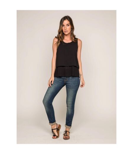 Top col rond tissu plissé FALBA - Dona X Lisa