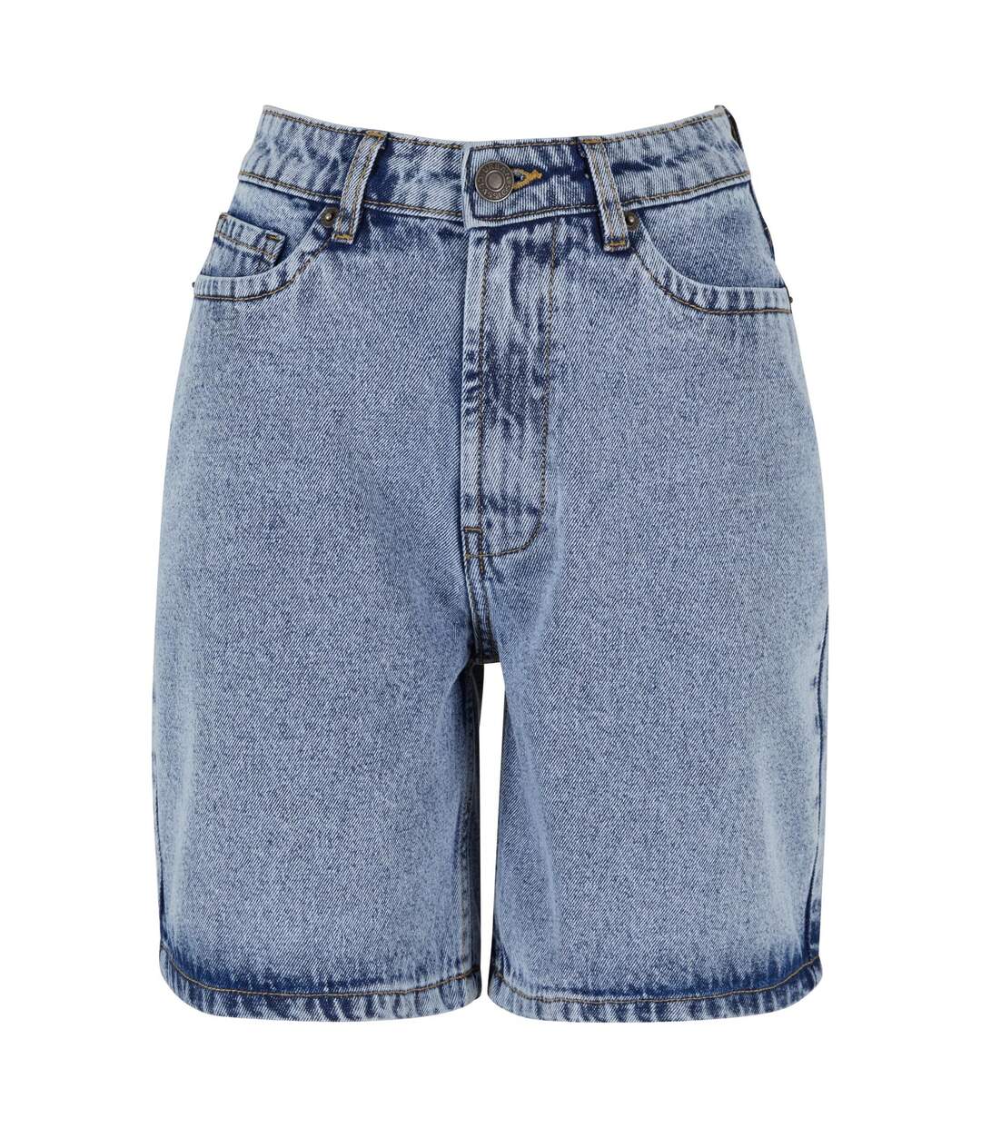 Womens/ladies 90s Shorts Tinted Washed Light Blue Urban Classics-1