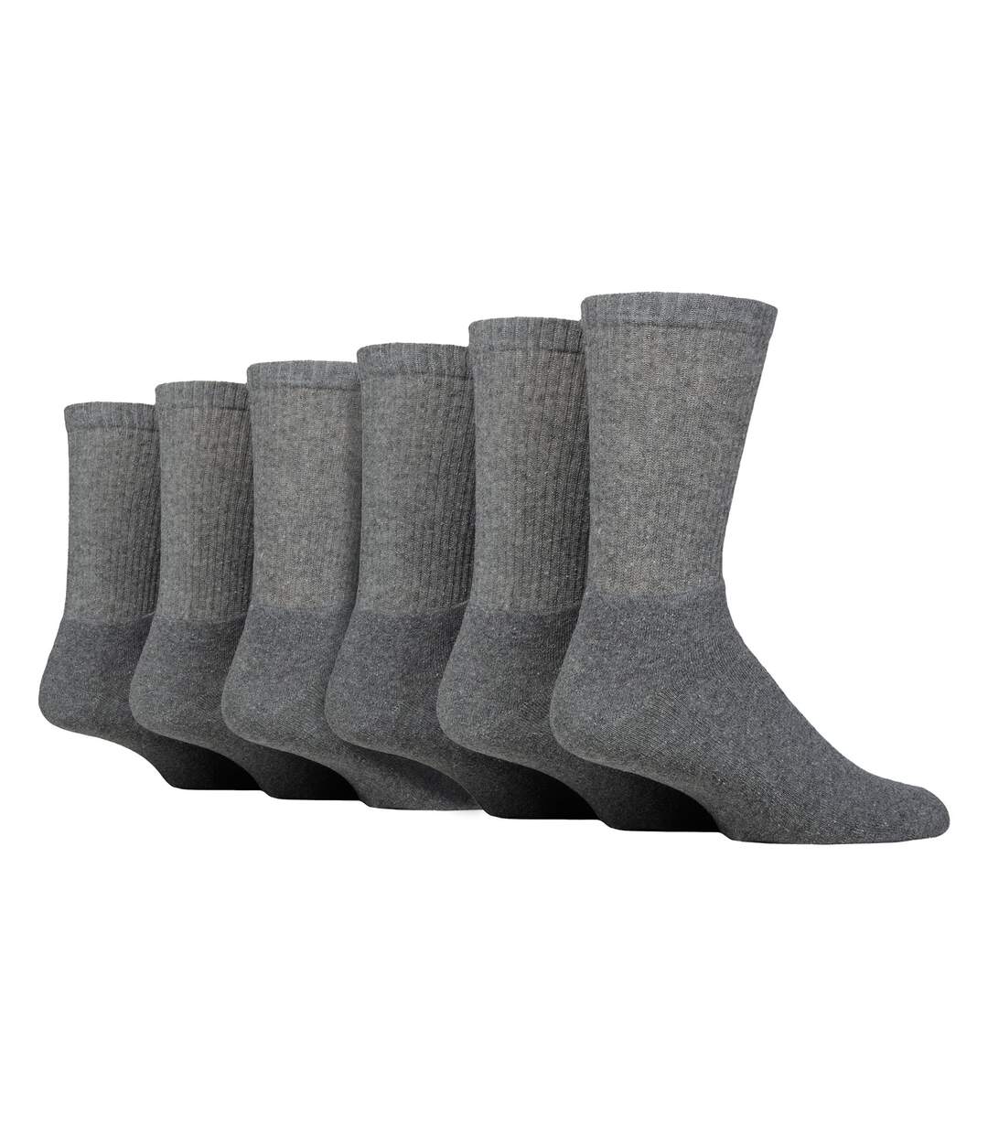 6 Pack Mens Plain Crew Sport Socks - Soft Cotton Everyday Athletic Socks-1