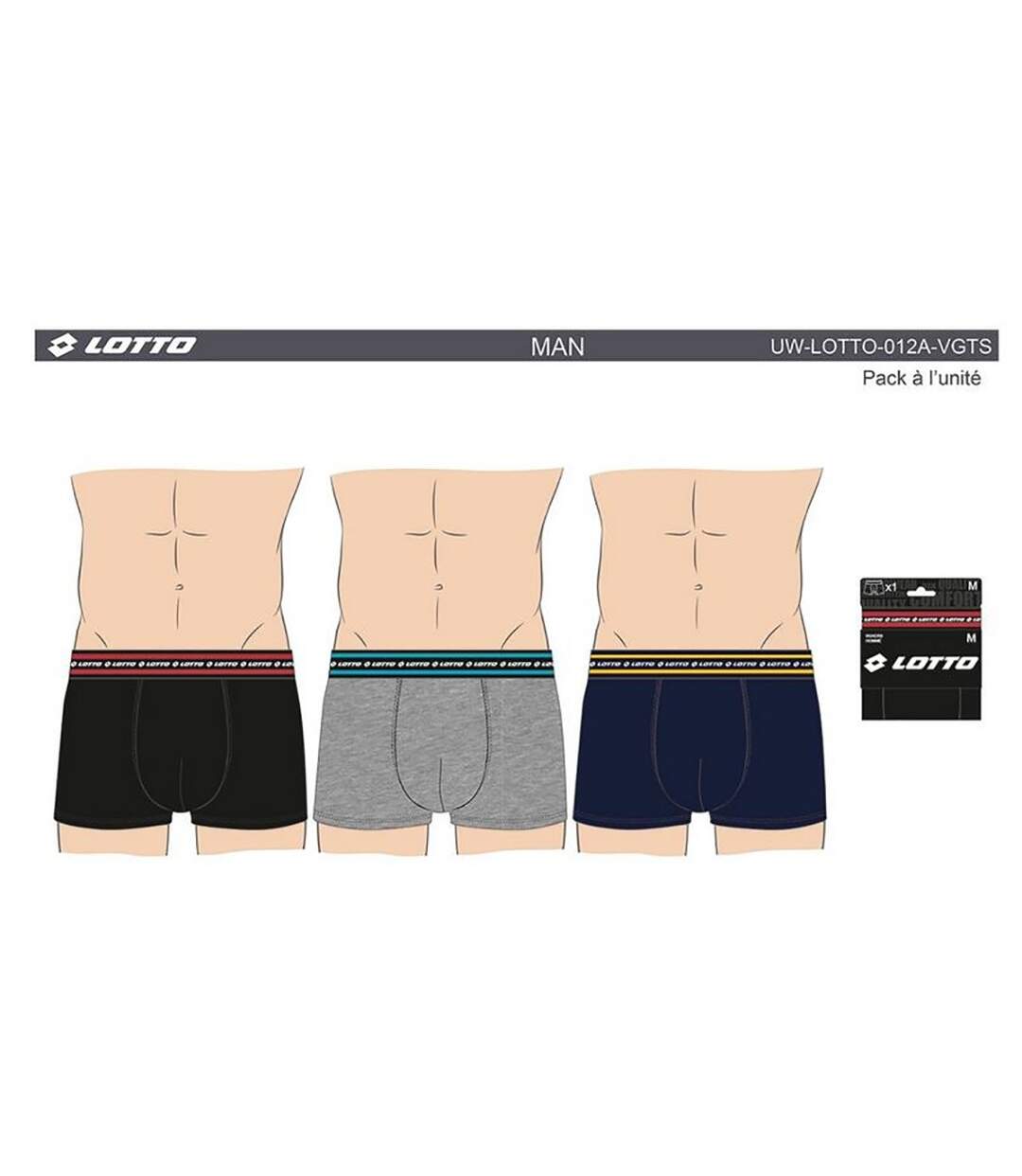 Boxer homme LOTTO Pack de 3 Boxers 0560