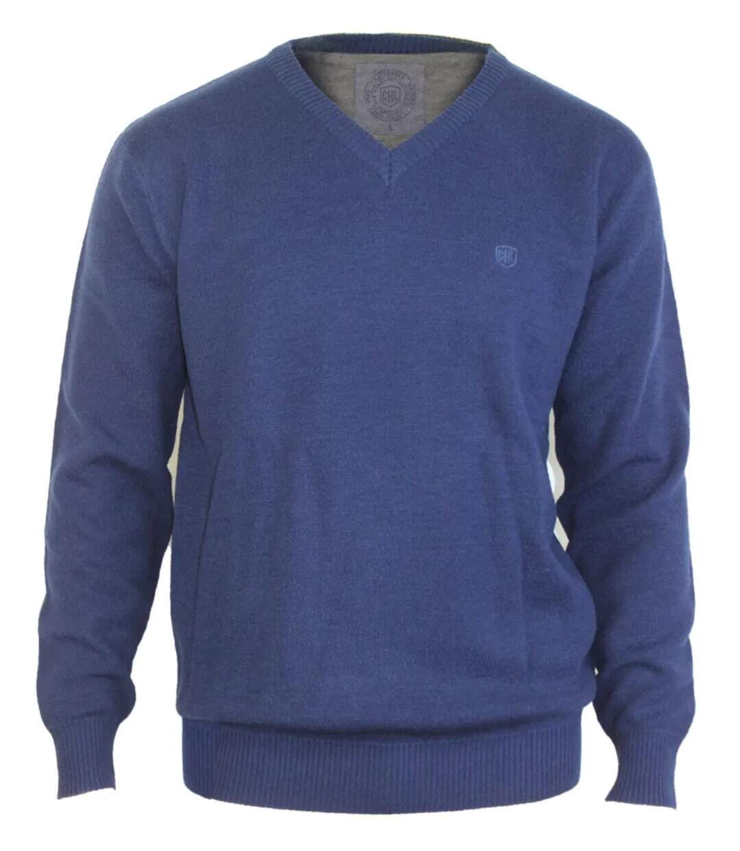 Pull col V avec laine PUL2004D-2