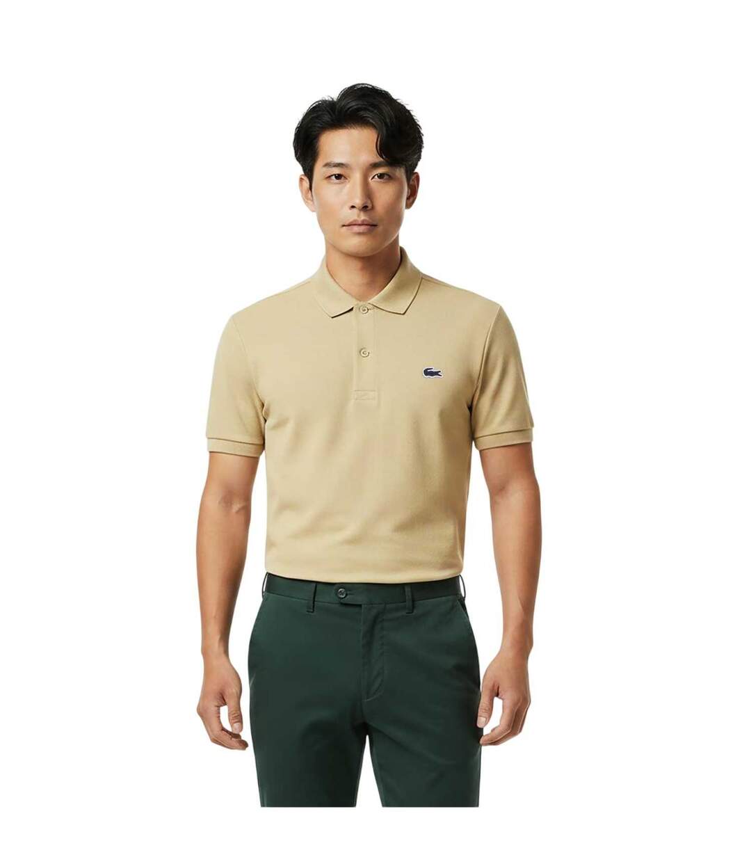 Polo Motif/style Logo Sur Poitrine Homme Beige Lacoste-4
