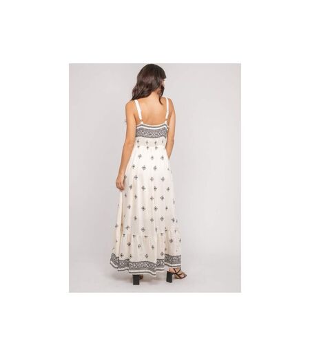 Robe longue bretelles avec motif ILKANIE - Dona X Lisa
