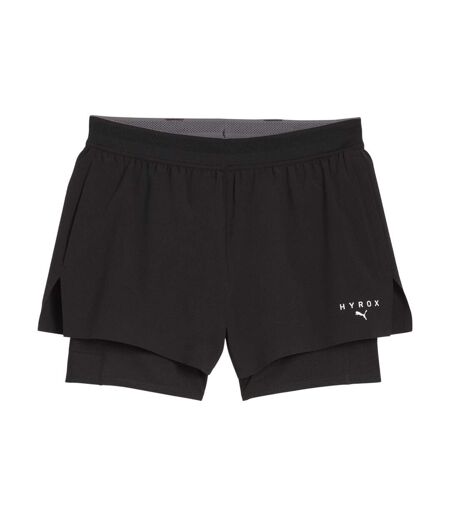 Mens Hyrox Performance 2 In 1 Running Shorts  Black Puma