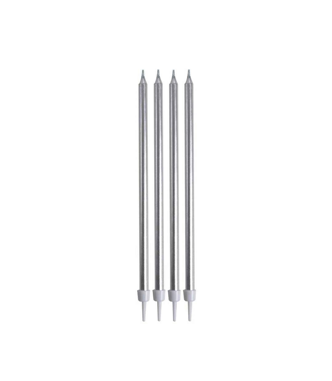 Lot de 16 Bougies d'Anniversaire Longues 14cm Argent-1