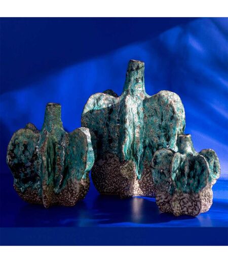Vase Déco en Céramique Naga 30cm Bleu Azur