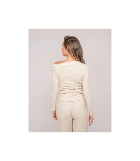 Top manches longues asymétrique texturé FLORITA - Dona X Lisa