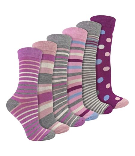Sock Snob- Lot De 6 Chaussettes Femme Bambou Respirantes Motifs Quotidien
