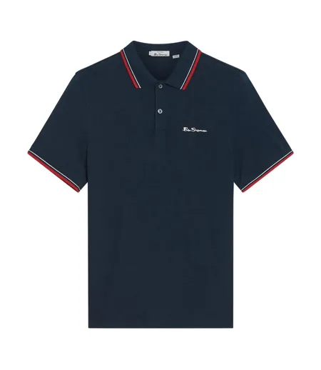 Mens Signature Pique Polo Shirt Dark Navy Ben Sherman