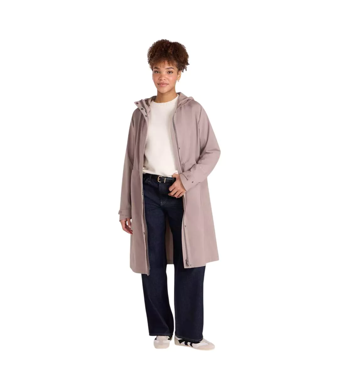 Womens/ladies Jade Long Length Waterproof Jacket Taupe Animal-4