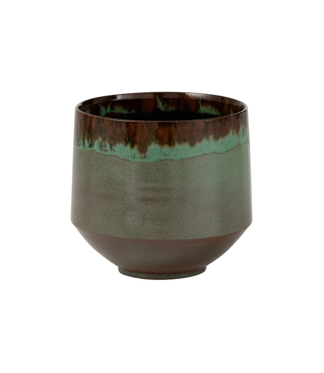 Cache-Pot en Céramique Aline 21cm Vert-1