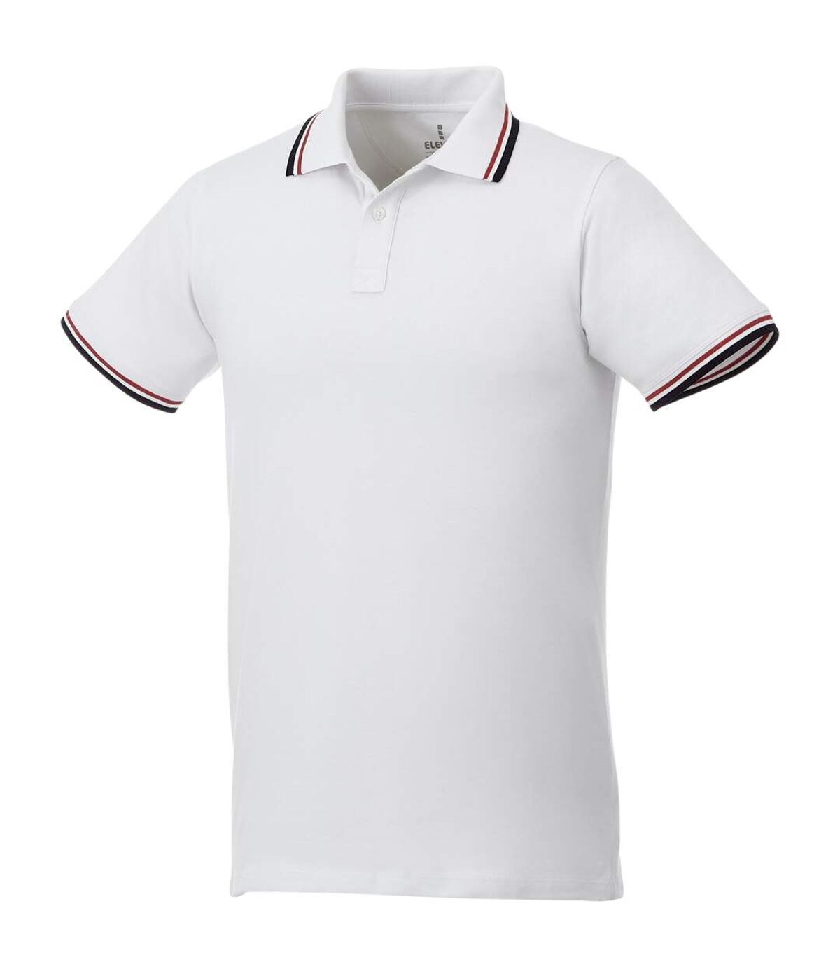 Elevate Mens Fairfield Polo With Tipping (White/Navy/Red) - UTPF2347