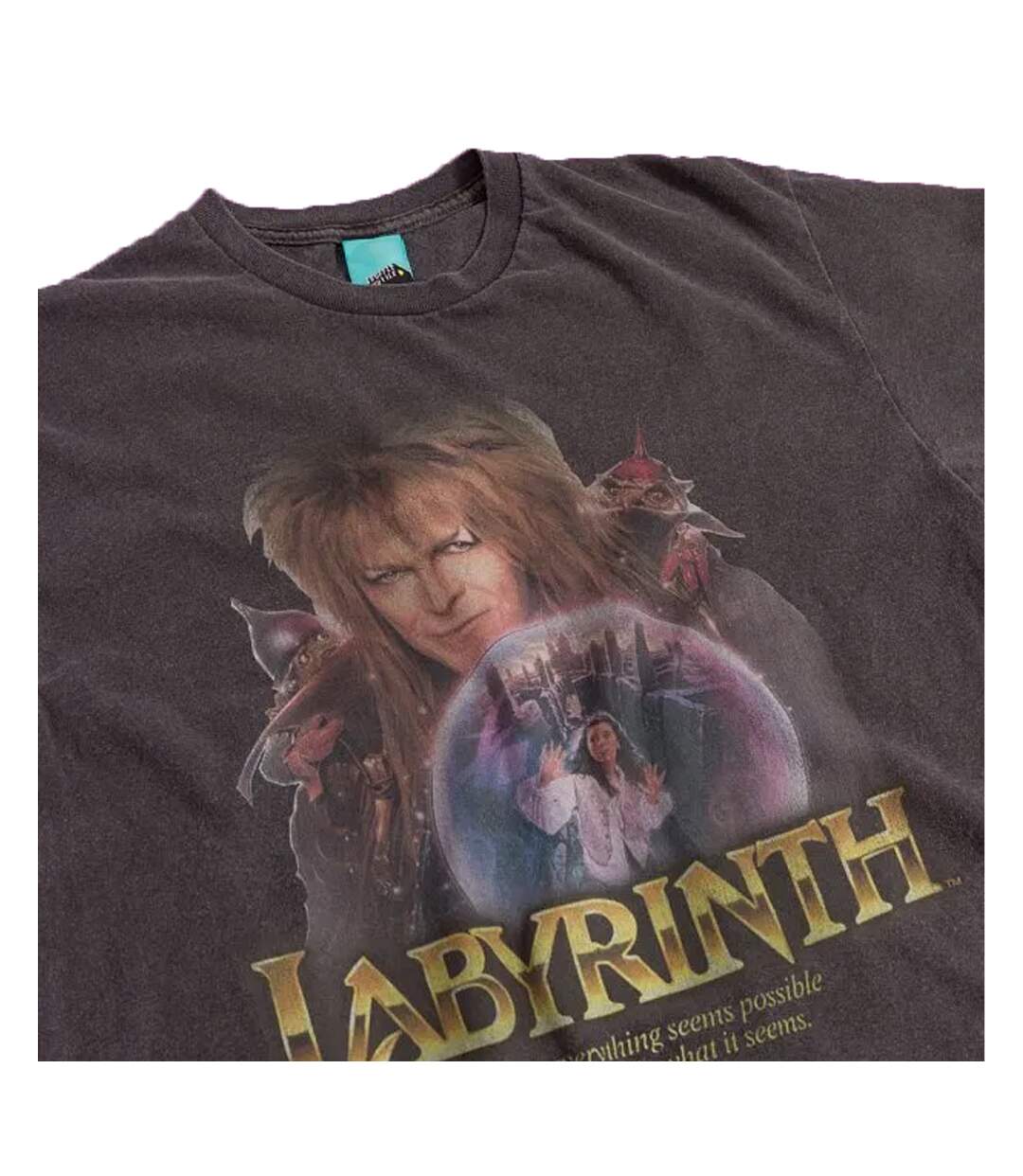 T-shirt Motif Jareth Le Roi Des Gobelins Motif/style Boule De Cristal Adulte Noir Charbon Labyrinth-4