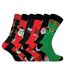 FESTIVE FEET Mens 6 Pk Novelty Christmas Socks
