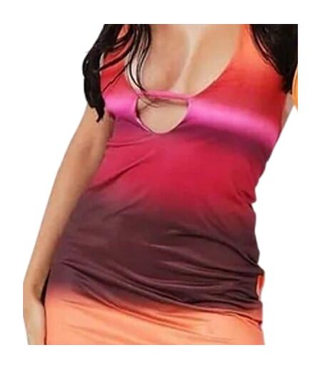 Robe Courte Motif/style Ombré Femme Orange Missy Empire