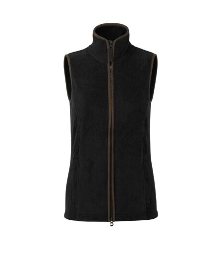 Premier Womens/Ladies Artisan Fleece Vest (Black/Brown)