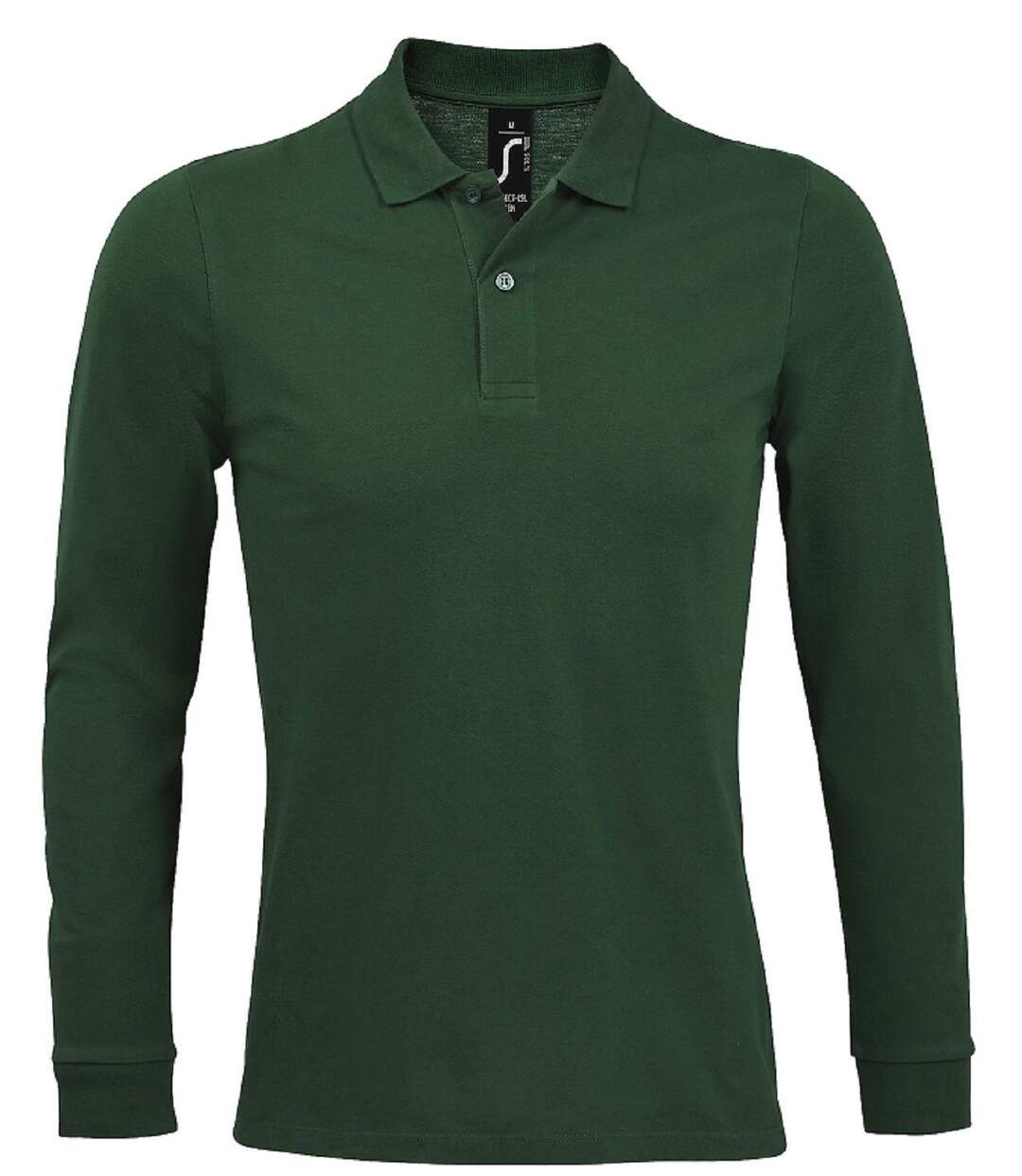 Polos manches longues - Homme - 02087 - vert bouteille-2