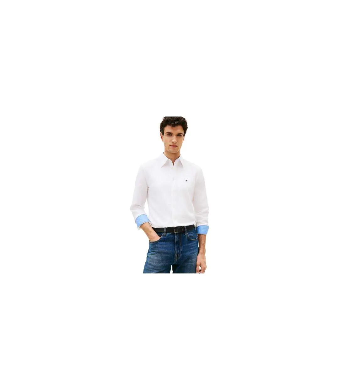 Chemise Motif/style Logo Brodé Homme Blanc Tommy Hilfiger-1