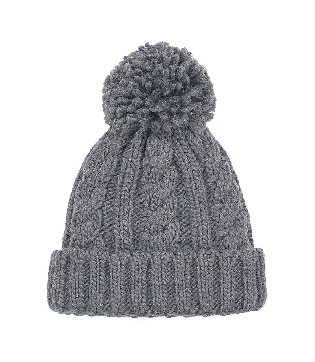 Beechfield Unsiex Adults Cable Knit Melange Beanie (Light Grey) - UTBC4137-1
