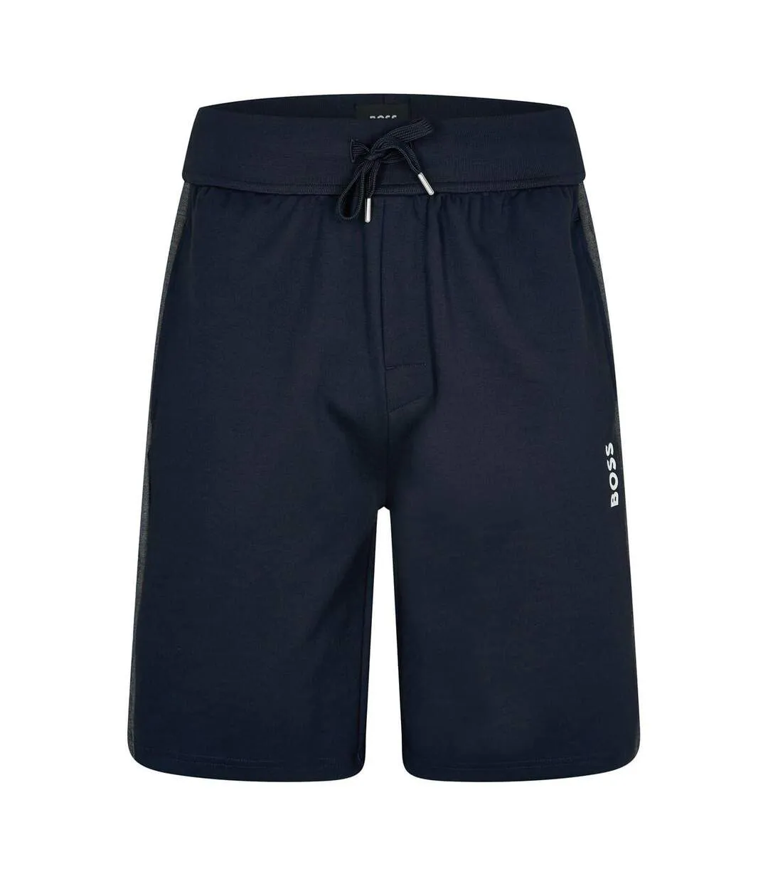 Mens Sweat Shorts Navy White Boss-1
