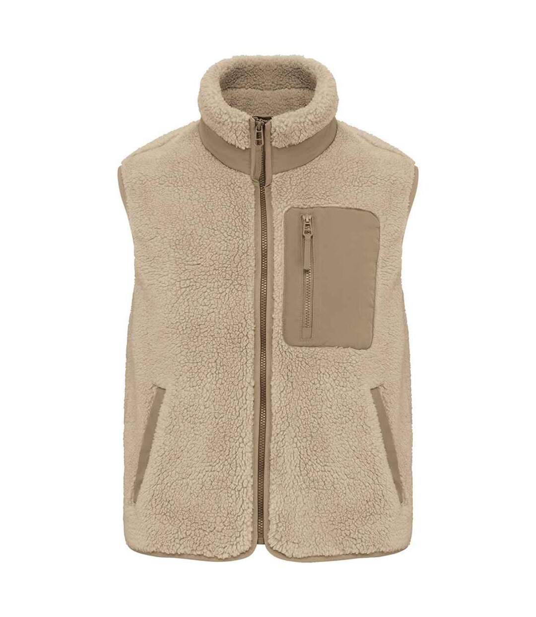 Unisex Adult Sherpa Body Warmer Wet Sand Driftwood Native Spirit-1