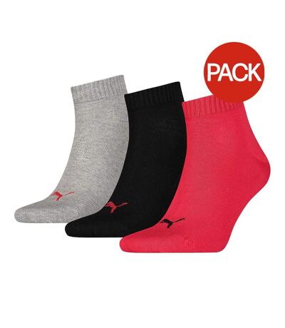 Socquettes Quarter Adulte Noir Rouge Gris Puma