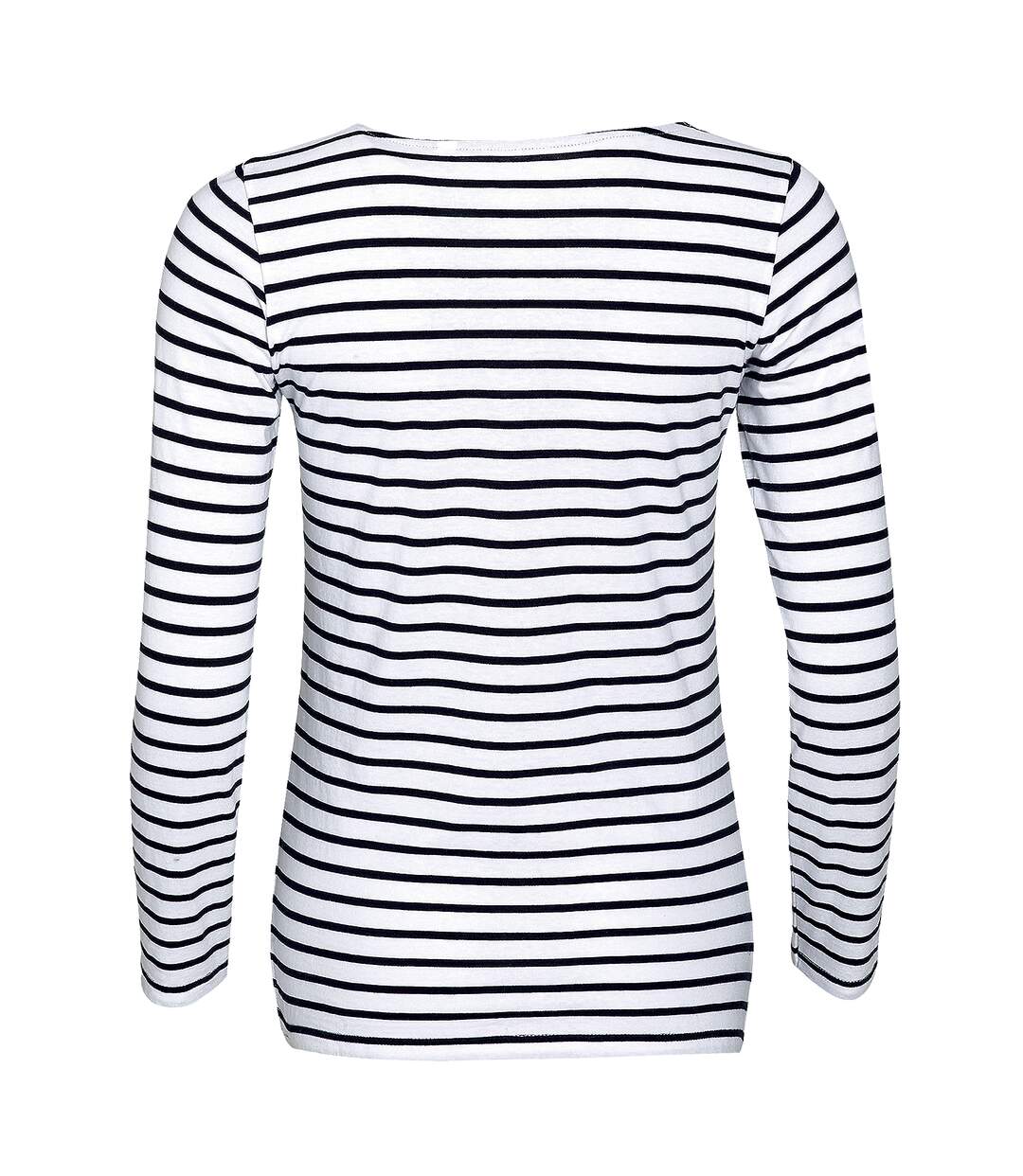 SOLS Marine - T-shirt rayé à manches longues - Femme (Blanc/Bleu marine) - UTPC2580