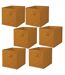 Lot de 6 cubes de rangement pliables en polypropylène avec poignée - 30x30x30cm - Jaune Ambre