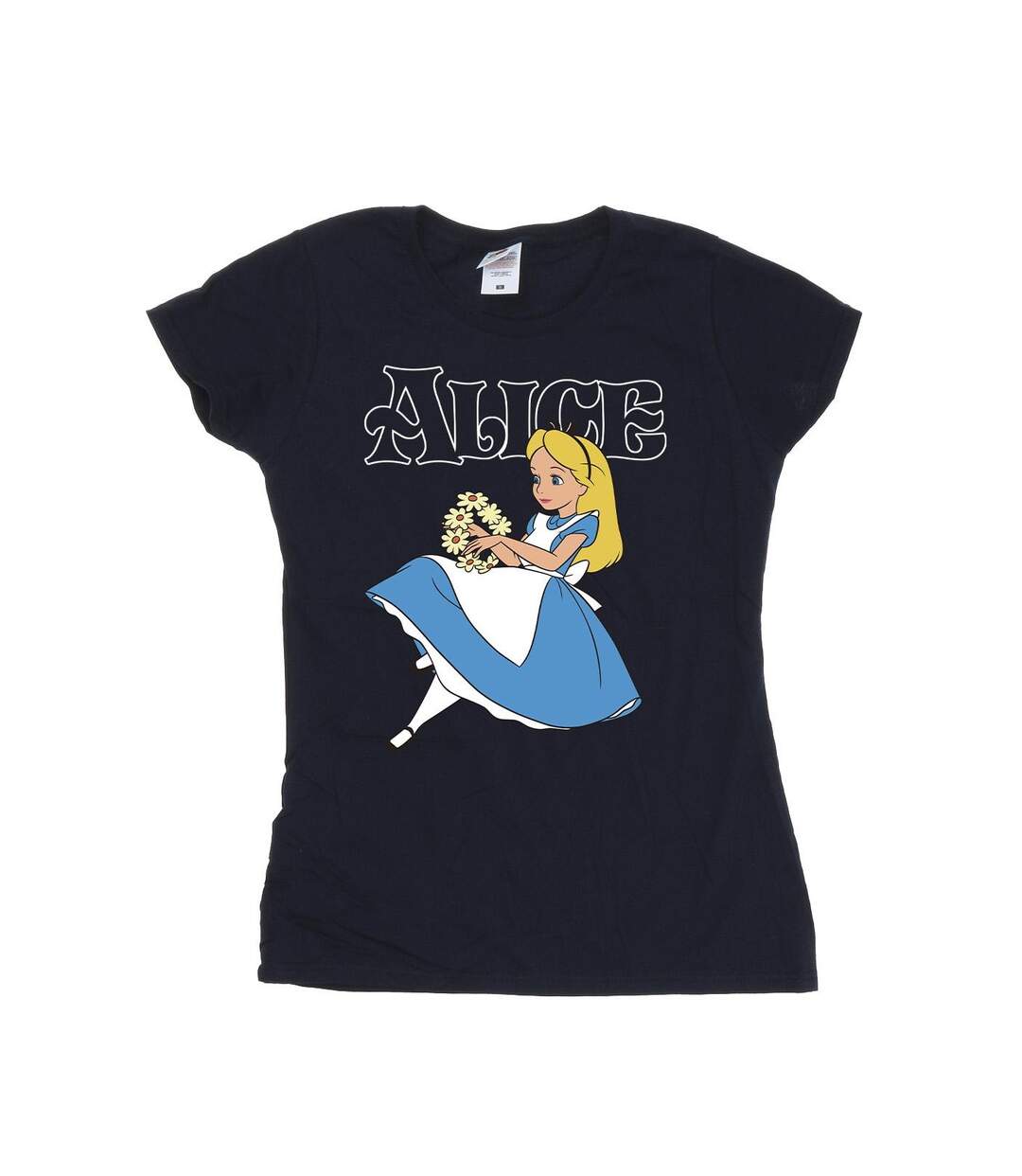Disney Femme/Ladies Alice In Wonderland - T-shirt en coton avec fleurs (Bleu marine) - UTBI6883-1