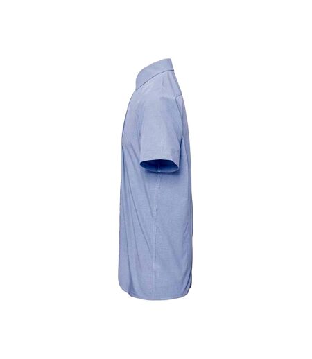 Premier Chemise à manches courtes en vichy pour hommes (Bleu clair / blanc) - UTPC3100