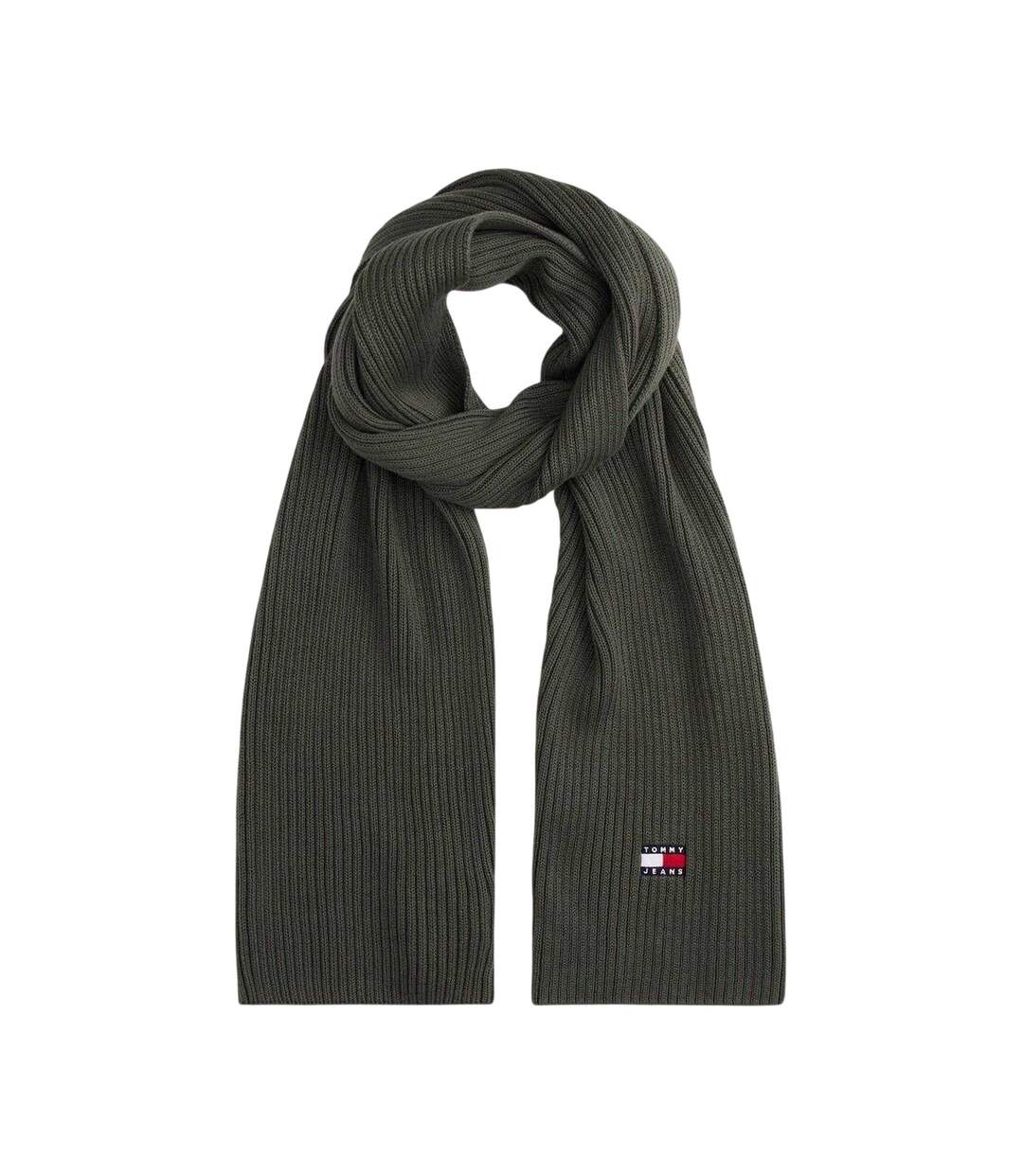 Unisex Adult Ribbed Scarf One Size Pewter Tommy Jeans-2