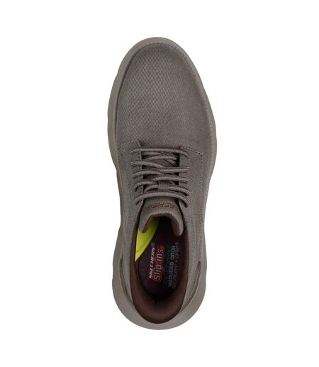 Mens garza clive slip-in trainers dark taupe Skechers