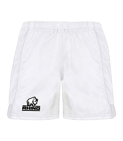 Rhino Mens Auckland Rugby Shorts (White)