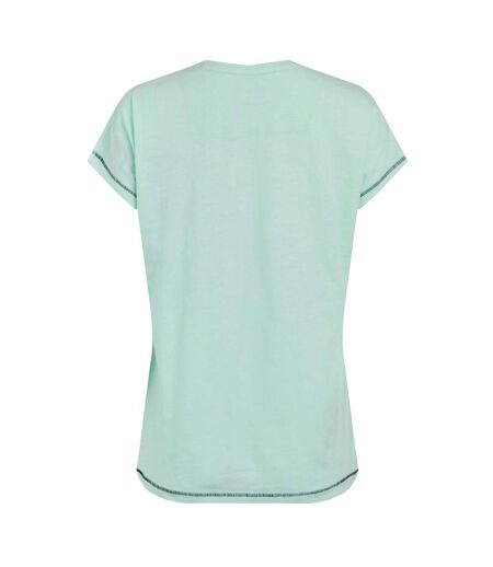 Womens/ladies beach run printed slub t-shirt seafoam Weird Fish