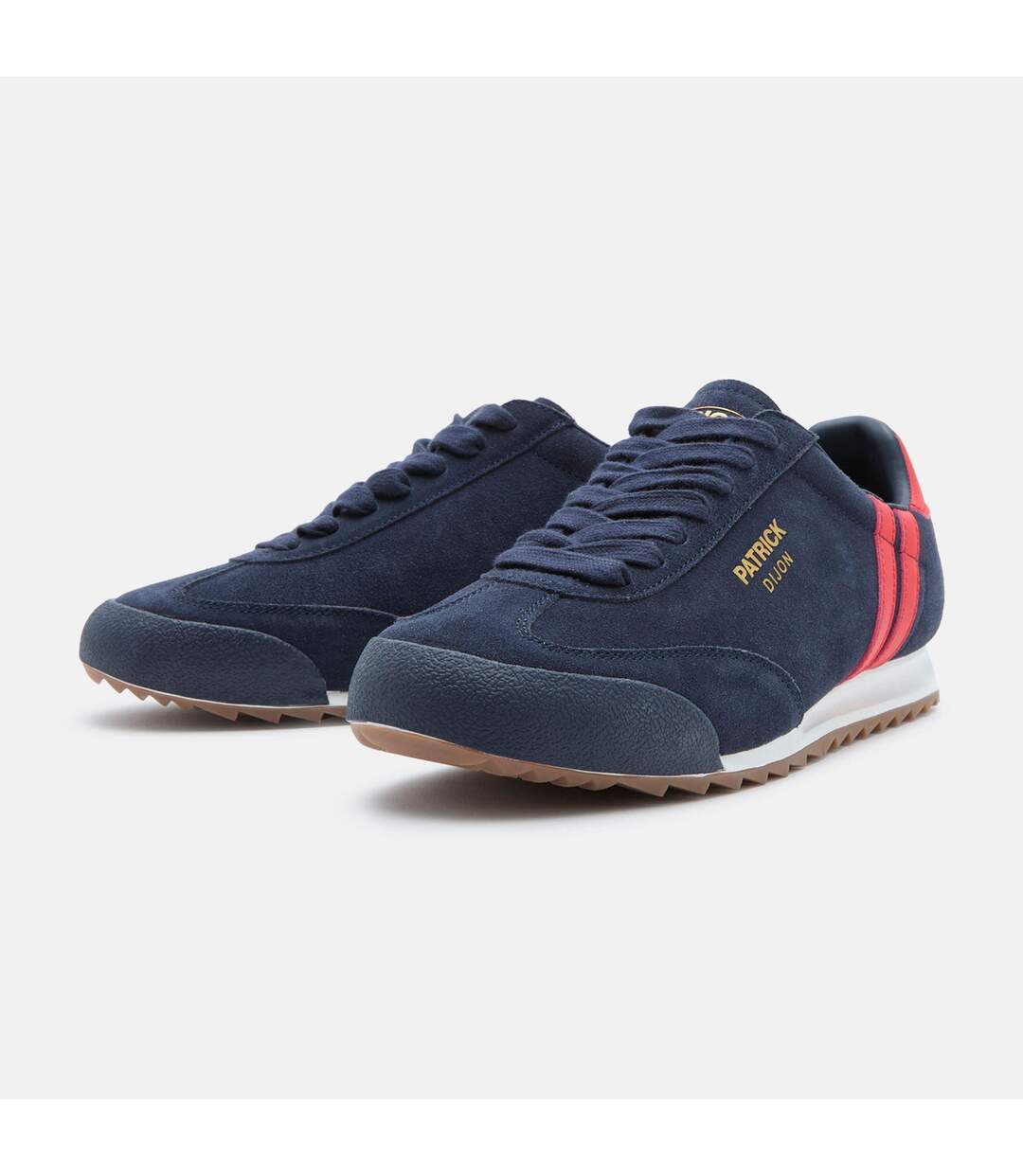 Mens Dijon Suede Running Trainers Navy Red Patrick-2