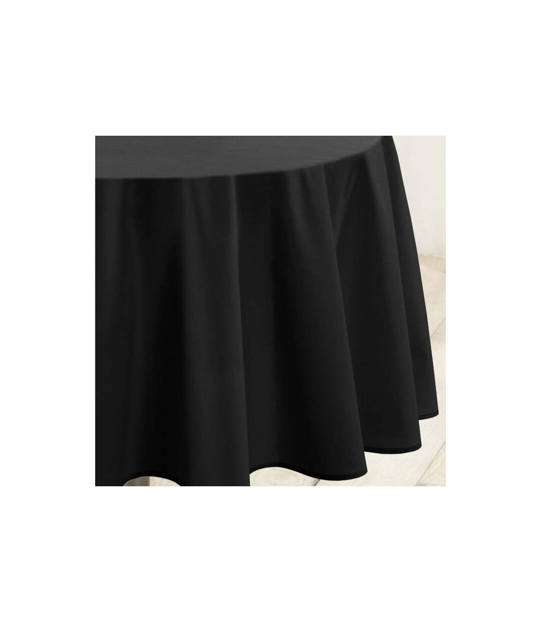 Nappe Ronde Antitache Essentiel 180cm Noir-2