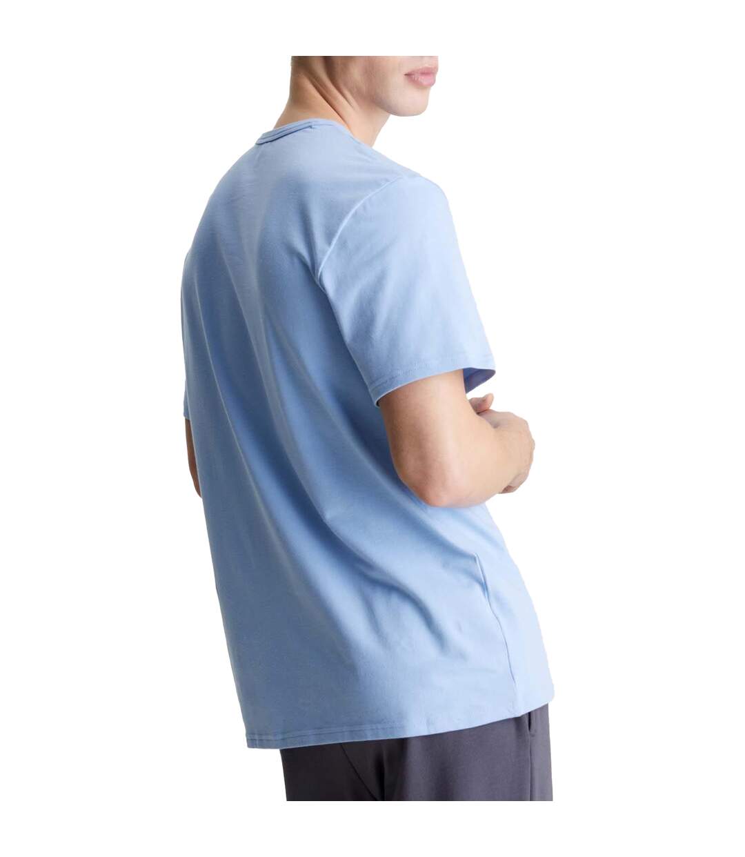 Mens Crew Neck Lounge T-shirt Blue Calvin Klein-3