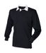 Polo de rugby a manches longues homme noir / blanc Front Row-1