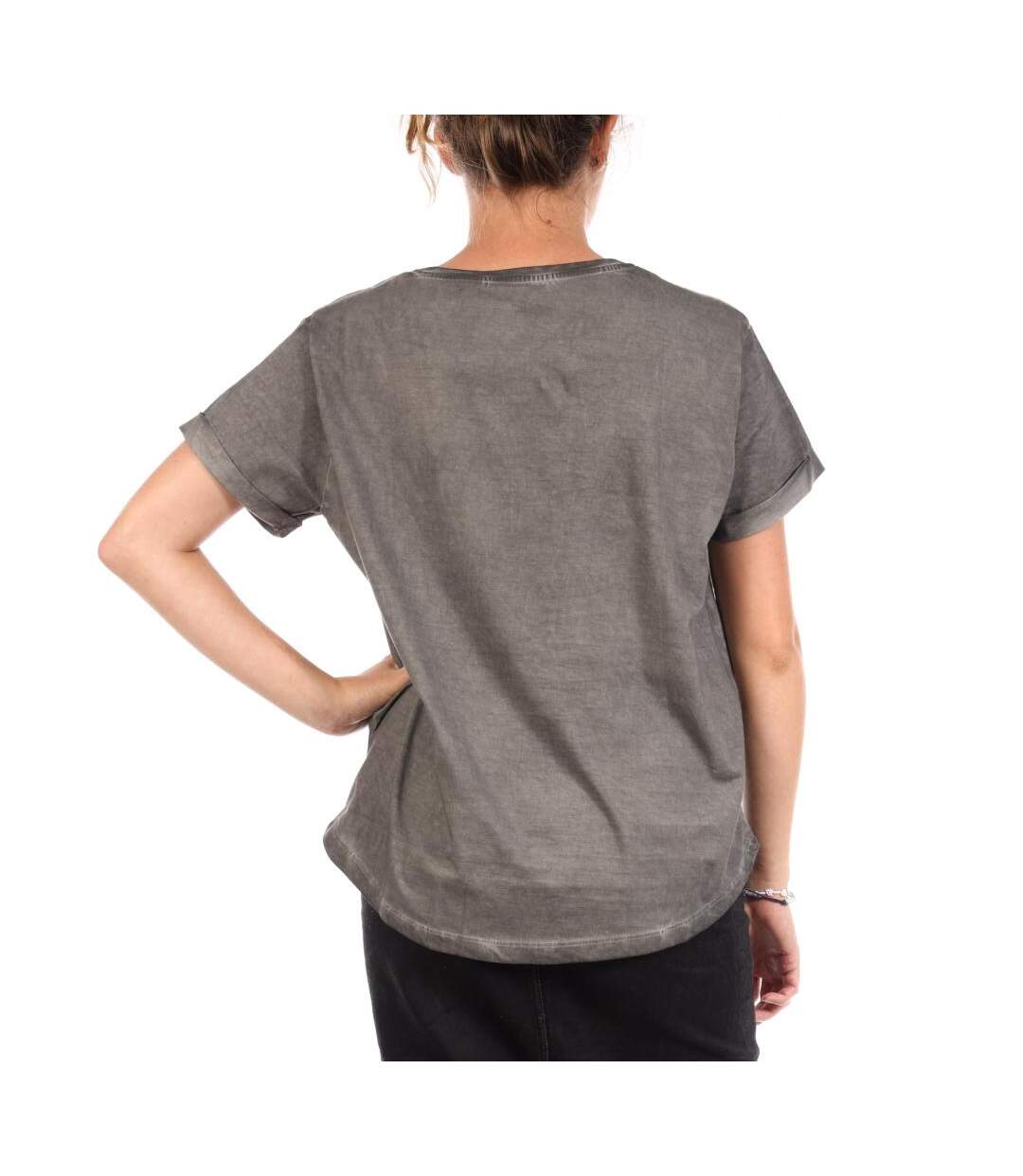 T-Shirt gris femme disney  donald duck face-2