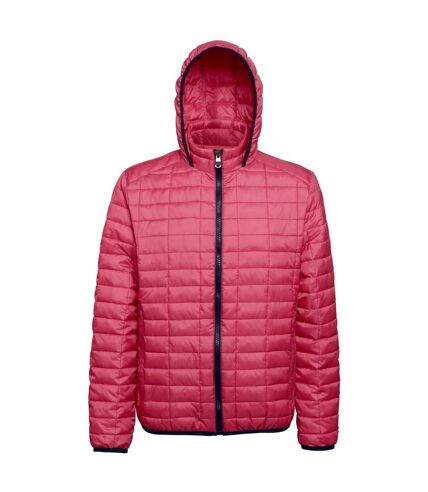 2786 Mens Honeycomb Padded Hooded Jacket (Red) - UTRW5018